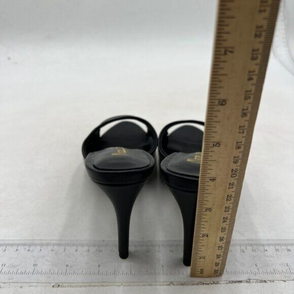 Milooey shoes Women's Kitten Low Heels Peep Toe Heeled Slide Sandals - Picture 5 of 8